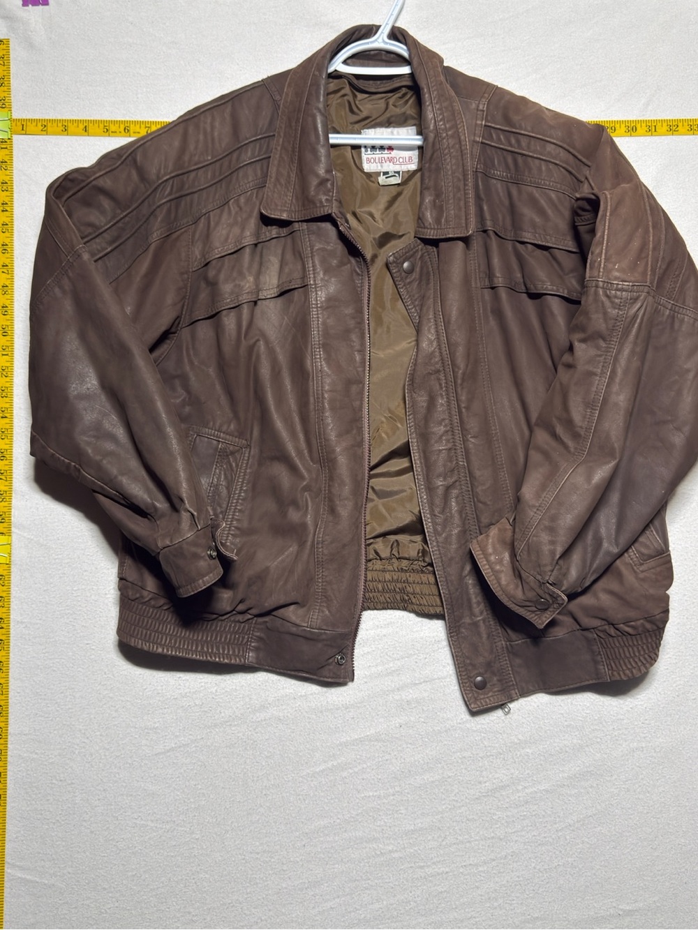 Boulevard Club Brown Leather Jacket Size 50